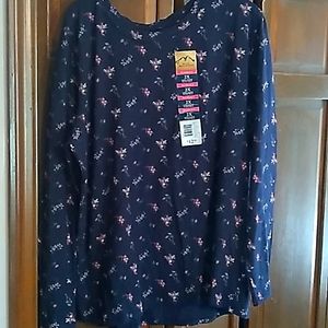 Blue Floral long sleeve shirt